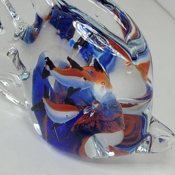 Vintage Morano Glass Fish Paperweight Aquarium Inside Nautical Decor - Picture 2 of 6